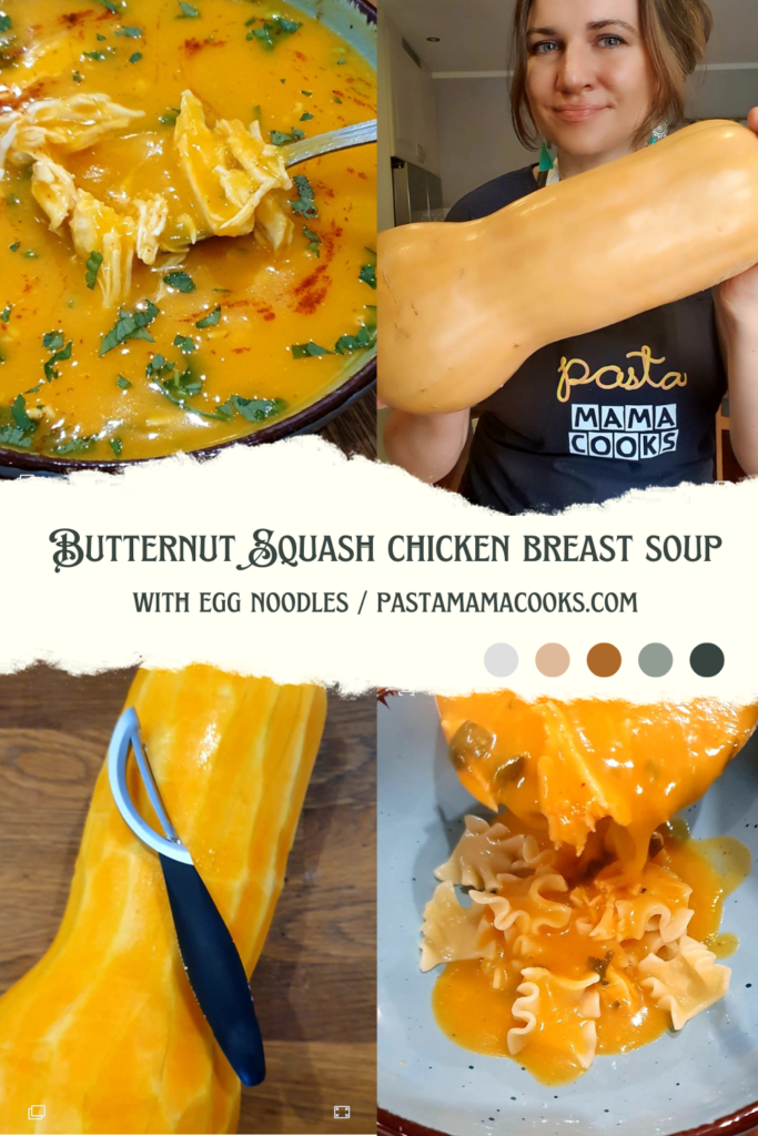 butternut sqash chicken breast soup egg noodles recipe