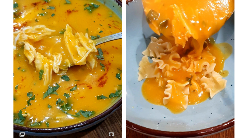 butternut squash chicken breast soup with egg noodles