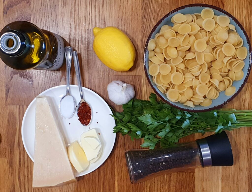 lemon garlic pasta ingredients