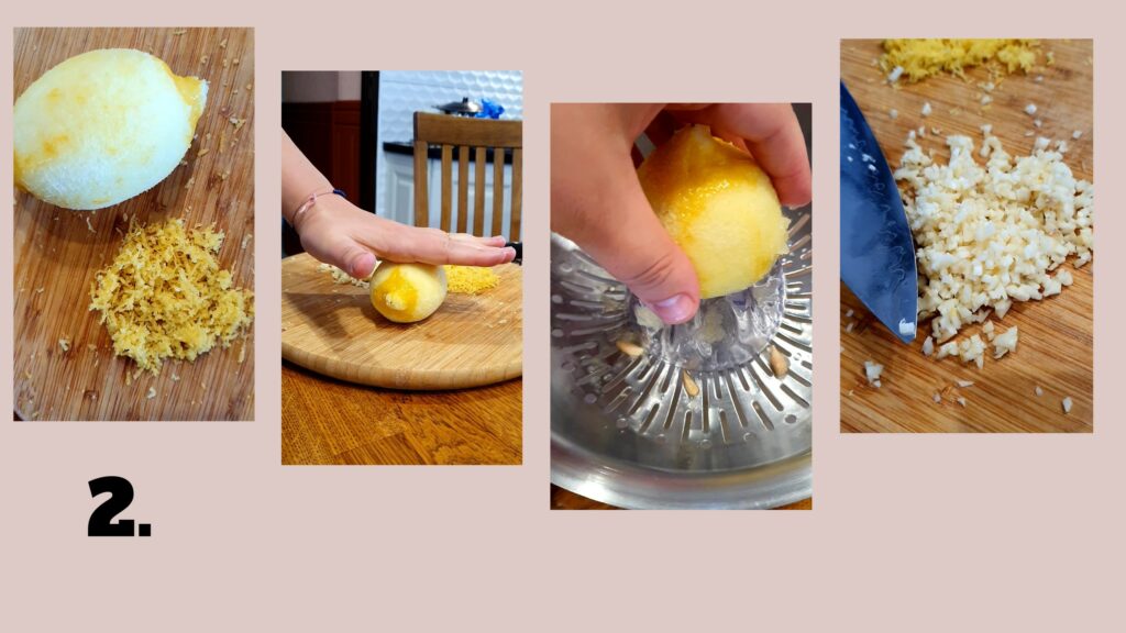 lemon garlic pasta, recipe, step 2