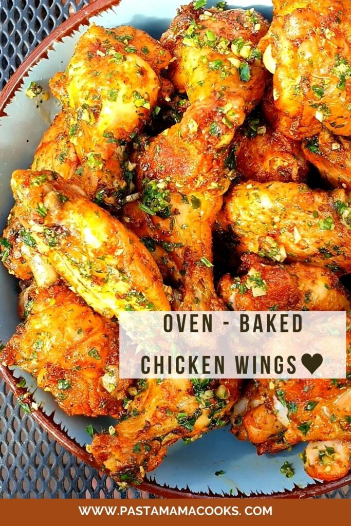 Garlic Butter Chicken Wings (Oven-Baked) - Pasta Mama Cooks